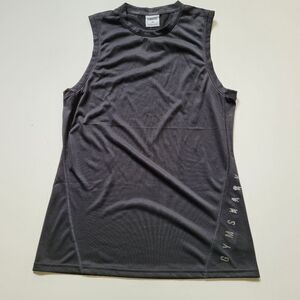 NEW GYMSHARK BLACK MUSCLE SHIRT SPELLOUT BLACK XS EXTRA SMALL